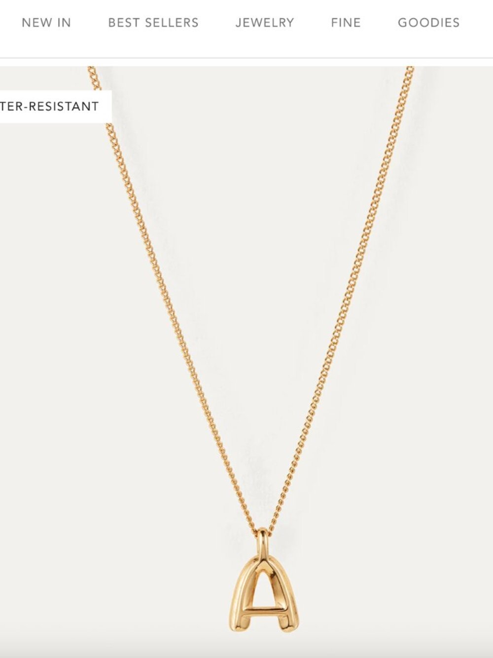 Jenny Bird letter A monogram necklace